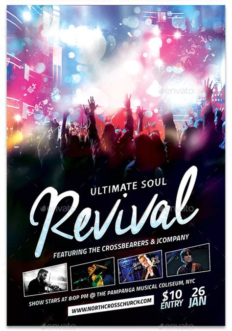 free church revival flyer template psd